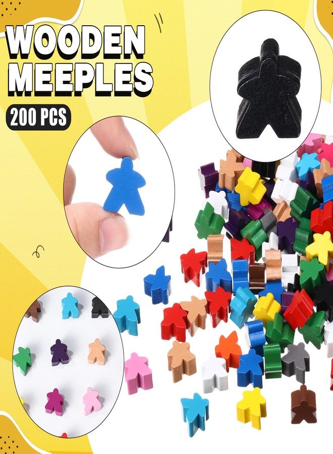 Arrowbash 200 Pcs Wooden Meeples Multi Color Meeples Pieces Family Games Accessories Board Game Tokens Ideal for Sorting Counting Game Night Party - Image 4